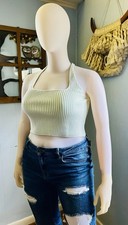 Free People Intimately Ribbed Racerback Crop Tank Mint Green Women  s Large