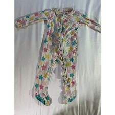 Posh Peanut Star Ruffle Bamboo Footie Sleeper 6-9 Month Girl Zipper Pajama