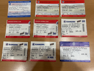 9 Rangers v Motherwell home football tickets