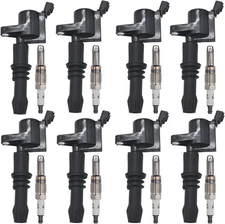 Set of 8 Ignition Coils and Iridium Spark Plugs For Ford Lobo 5.4L 2008 DG511