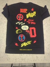Rare Neff x Marvel Mens Small Deadpool XForce Double Sided Comic Merc Hero Shirt