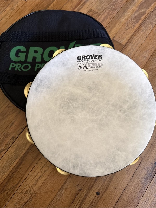 Grover Pro Percussion SX Series Tambourine Black Brass 10 Inch. New In Case!