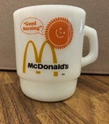 Vintage Anchor Hocking Fire King McDonald's  Coffee Mug Cup Milk Glass