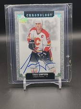 2018-19 UD Chronology Franchise History Auto Todd Simpson Calgary Flames 