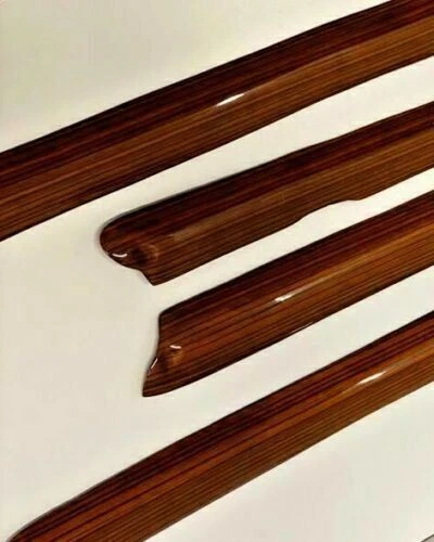 Mercedes W109 280 SEL Chasis Largo Cebrano Interior Delgado Madera 4 Piezas Embellecedores Puerta Foto 3 de 3