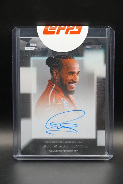 2025 Topps F1 Lights Out Lewis Hamilton ON CARD AUTO /10 Scuderia Ferrari RARE!