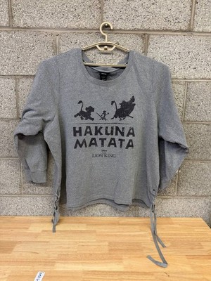   2019 Disney Lion King Hakuna Matata Oversized Sweater Gray Small