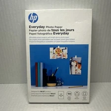 New Genuine HP Everyday Glossy Photo Paper, 4" x 6", 100 Sheet/Pack (CR759A)