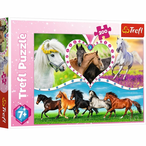 Trefl Puzzle SchöNe Pferde, Kinderpuzzle, 200 Teile, 48 X 34 Cm, 13248-image