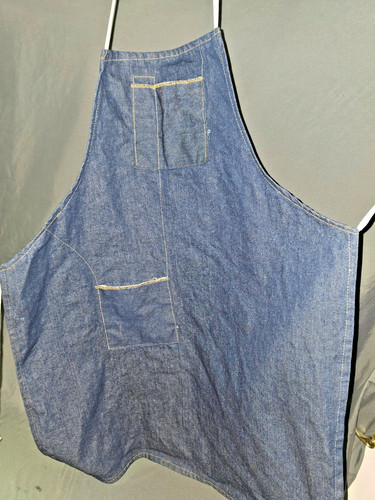 Vintage Apron Denim Two Pockets Hand Made