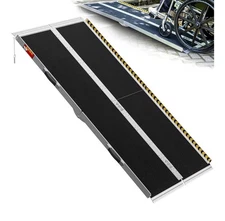 6' Aluminum Ramp Muti-Fold Loading Wheelchair Scooter Mobility Portable 600lbs