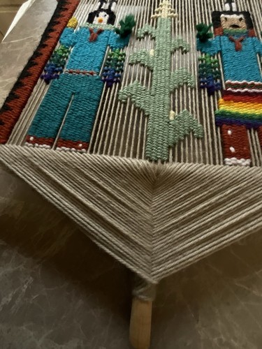 Handmade Navajo Native American Yarn Mandala Gods Eye Man Woman Saguaro Cactus - Picture 6 of 12