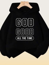 Women'S Hoodie - Rich Red with Bold GOD IS GOOD All The Time Lettering, Machine