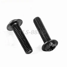 Flanged Phillips Button Head Machine Screws - Black Zinc Plated M2 M2.5 M3 M4