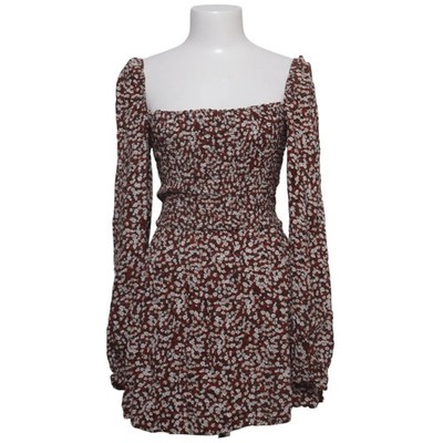 Bershka, Kleid, Größe: M, Rot/Weiß/Schwarz, Viskose, Blumen, Damen #UsR