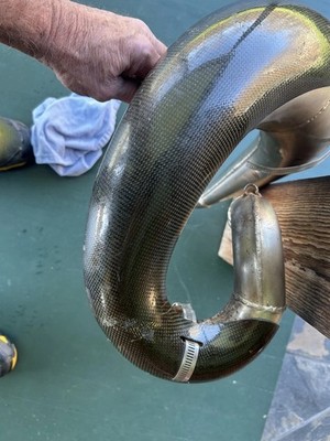 2004 KTM 300 FMF GNARLY Torque Pipe With Carbon Fiber Guard