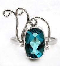 2CT Natural Apatite 925 Solid Sterling Silver Ring Jewelry Sz 6.5 B16-7