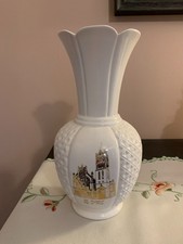 10.25" Irish Parian Vase:  Donegal Belleek, City of Derry Guildhall