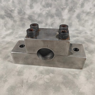 Heavy Steel Split Clamp Block 1.38in Bore 6.5in Shaft Holder Mount Fixture Lathe