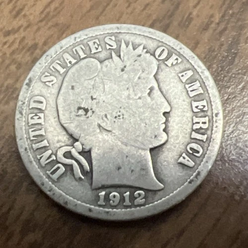 1912 Barber Liberty Head Dime 90% silver Actual coin Worth To Fill A Spot