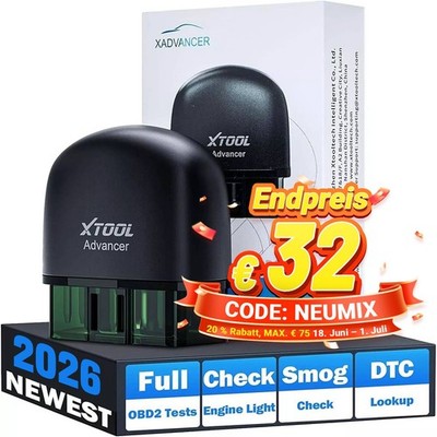 XTOOL AD20 PRO OBD2 Diagnosegerät Auto Bluetooth Alle Systeme Scanner Code leser