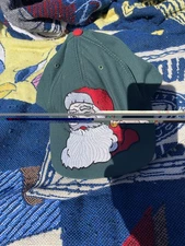 Vintage Santa Claus Blockhead Hat Cap Snapback Green American Needle Christmas