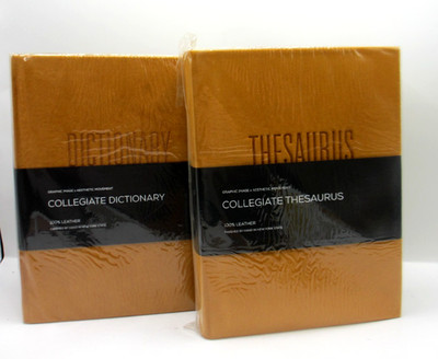 Merriam-Webster's Collegiate Dictionary and Thesaurus SET Hardcover SUEDE