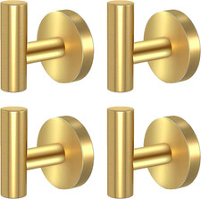 Towel Hooks for Bathroom,4 Packs Wall Mount Towel Holder,Black Matte Wall Robe H