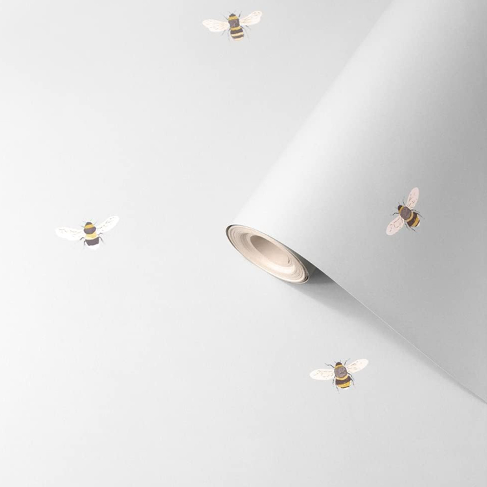 Plain Grey Bee Wallpaper Smooth Finish Heavy Weight Thick Feature Wall Lounge