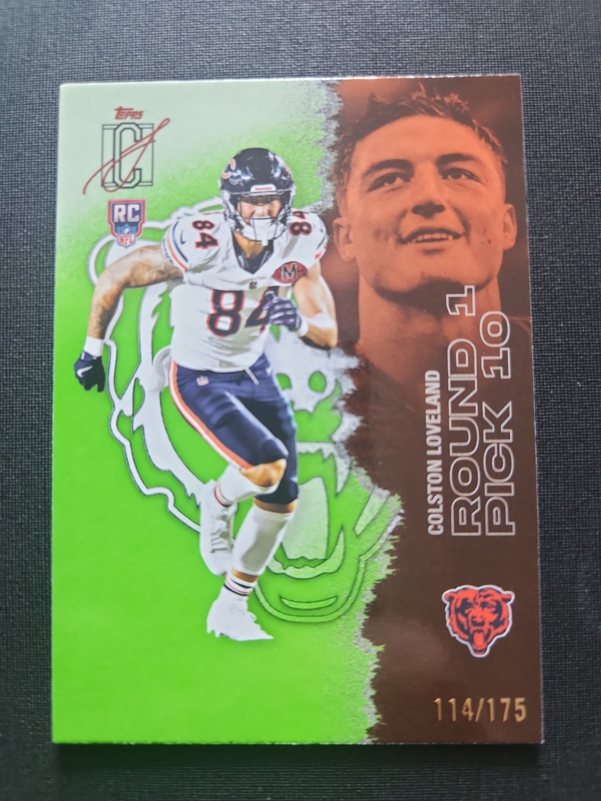2025 Topps Signature Class  Colston Loveland #113 Green / 175 (RC)
