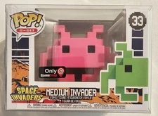 FUNKO POP 8-BIT 33 SPACE INVADERS PINK MEDIUM INVADER FIGURE with PROTECTOR 