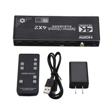 HDMI Switch 4X2 With Audio separation 4 In 2 Out 4K@60Hz HDMI Switcher Adapter