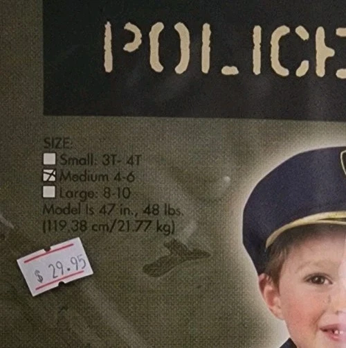 Fun World Cop Officer Policeman Toddler Costume Boys Medium 4-6 B2766 - Image 3 of 4