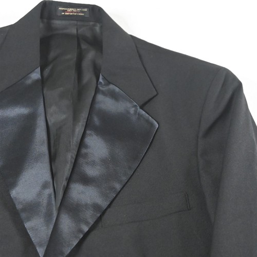 Vtg USA Made 40S Black 100% Wool Mens Blazer Suit Jacket Sport Coat - Picture 2 of 12