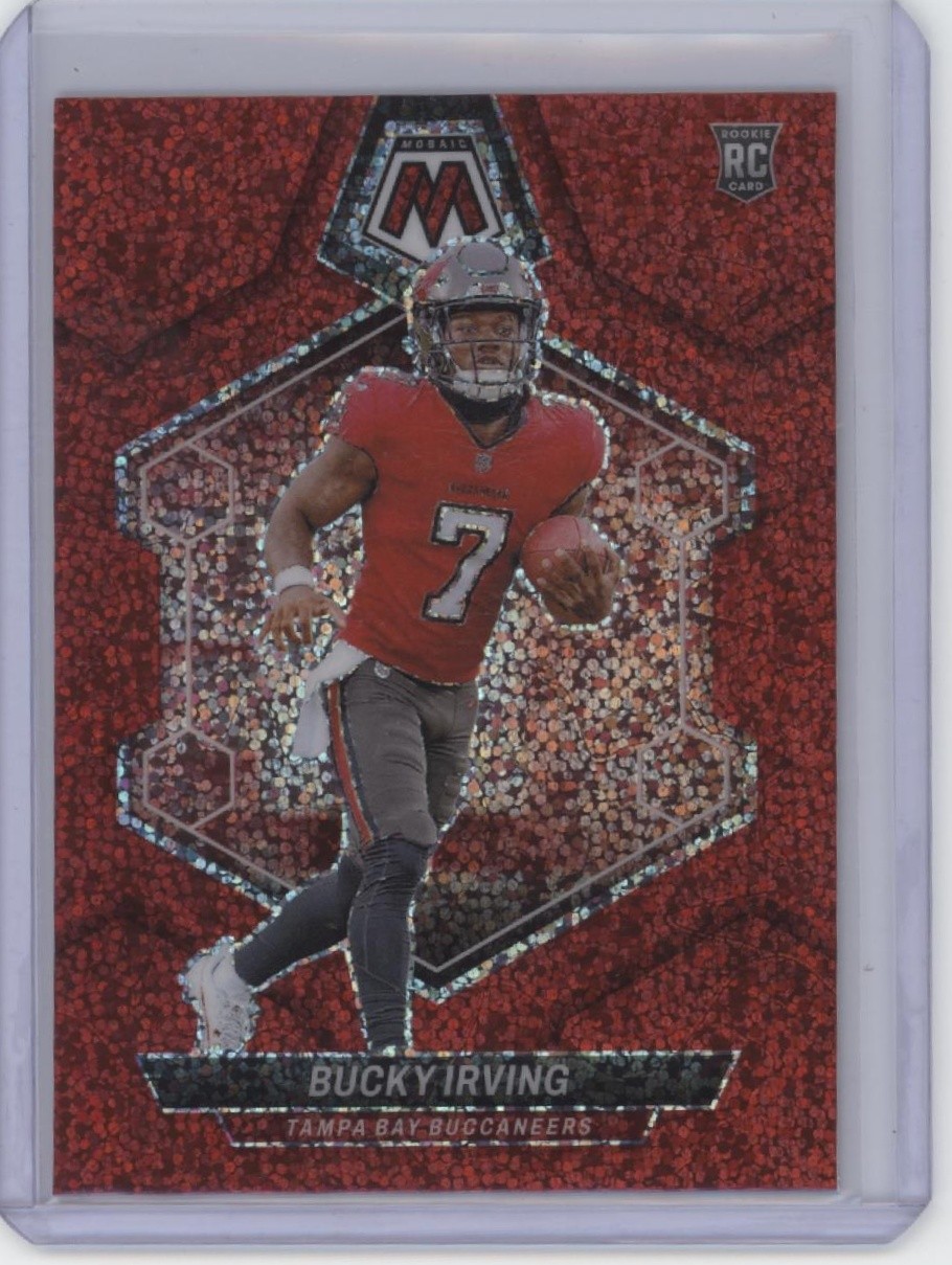 2024 Panini Mosaic #385 Bucky Irving Red Sparkle