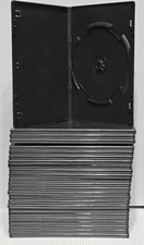 25x -Slim Slimline Empty Black PREMIUM Single DVD Replacement Clear Sleeve Cases