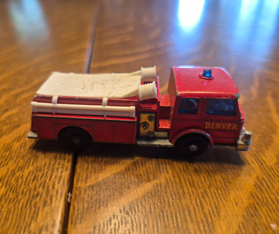 Vintage Lesney Matchbox Series Fire Pumper Truck  Red White Diecast