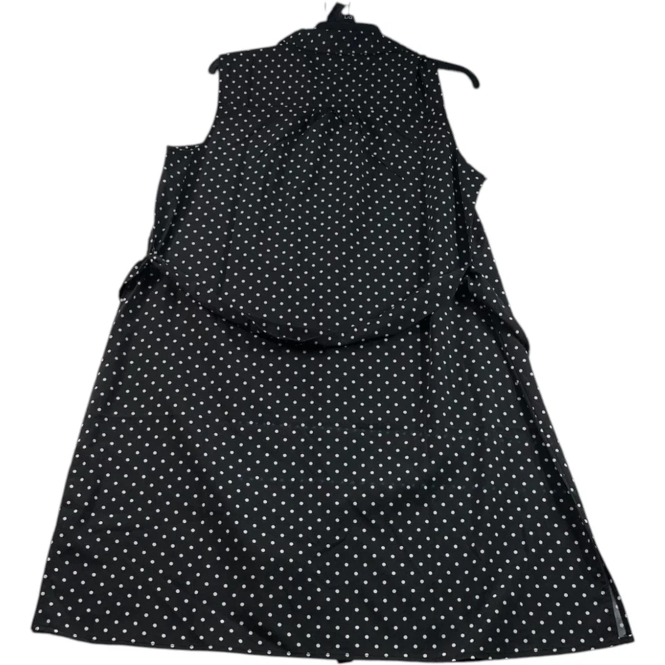 Vestido feminino NY Collection tamanho grande pequeno PL preto branco pontos sem mangas novo - Imagem 2 de 4
