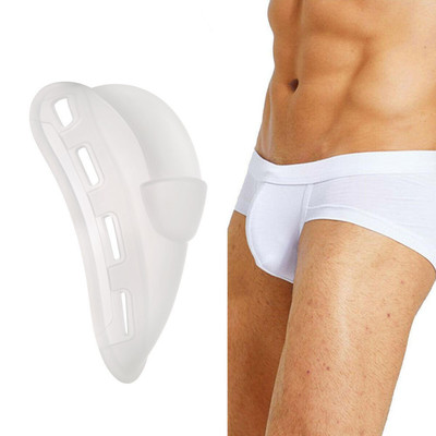 Herren Pad Sexy Bulge Pouch Push Up Cup Swim Enhance Silica Gel Weiß 2020
