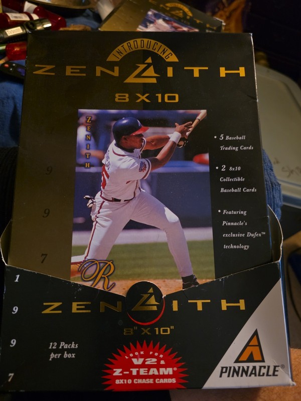 1997 Pinnacle Zenith Baseball 8X10 Cards Box. 12 Packs. Box Open Packs Sealed