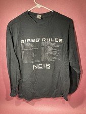 Gildan NCIS Gibbs' Rules Black Long Sleeve Shirt Adult Size M