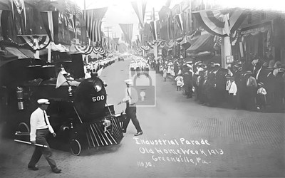Locomotive Train Old Home Week Greenville Pennsylvania PA - Reprint