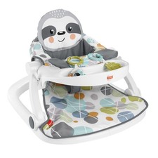 Fisher-Price Sit-Me-Up Floor Seat Tray Plush Sloth Portable