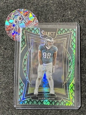 2024 Panini Select #65 Jalen Carter Dragon Scale Prizm #/81 Philadelphia Eagles