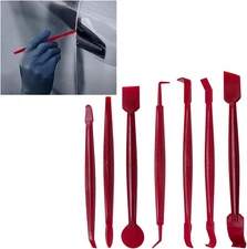 7PCS Car Window Film Tint Tool Kit, Micro Auto Wrap Edge Trimming Stick, Red 