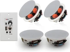 4* 6.5'' Bluetooth In Ceiling Speakers 600W + In Wall Amplifier Receiver Indoor