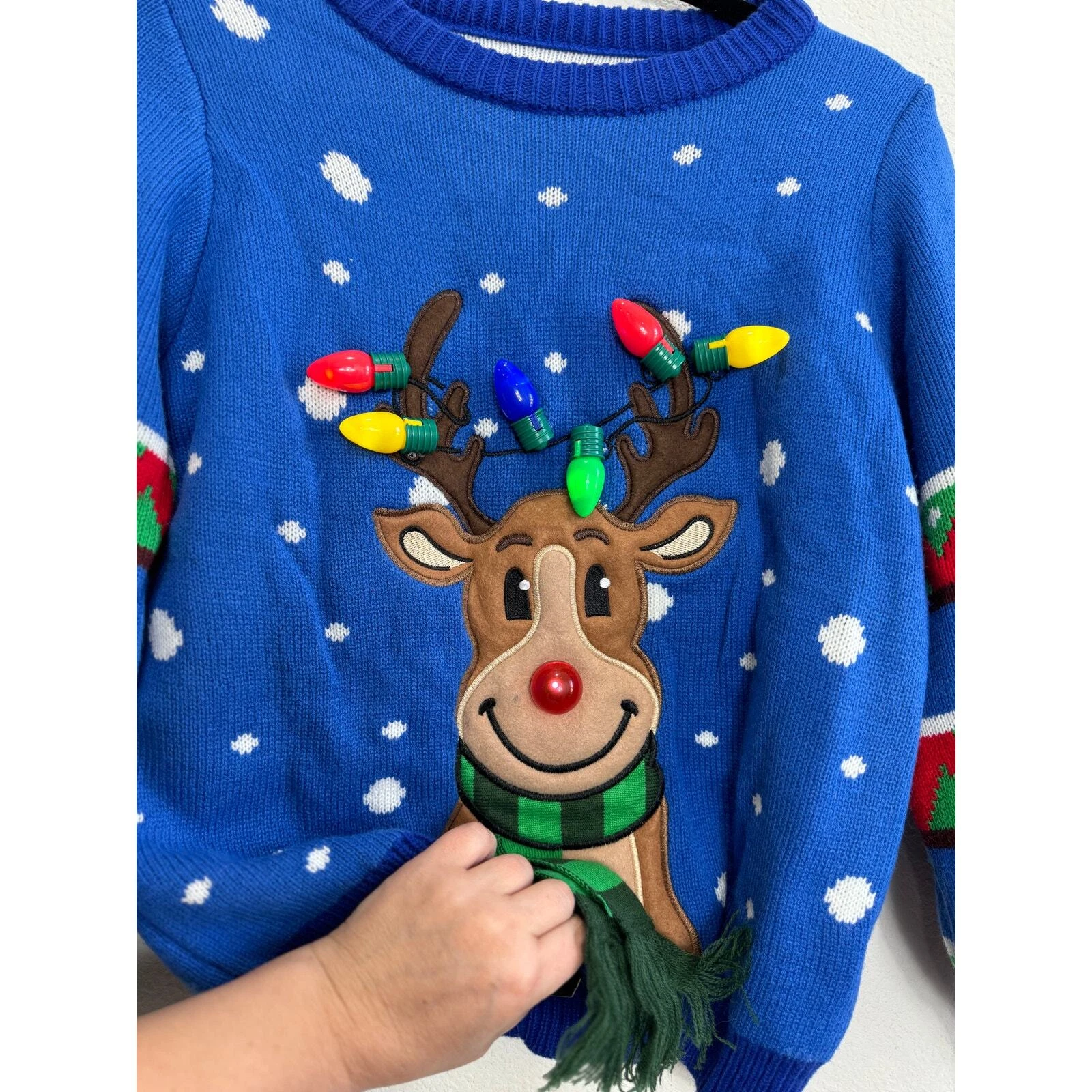 NWOT Women's Ugly Light Up Christmas Sweater Reindeer Large