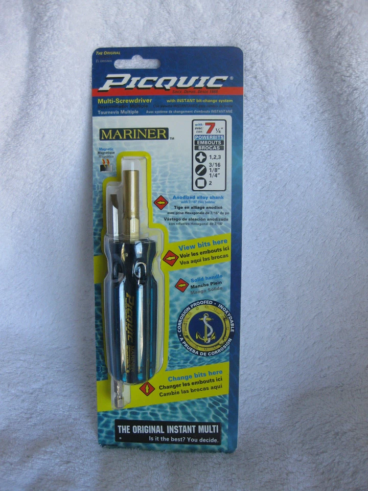 PICQUIC MARINER Screwdriver Multi-Bit Driver w/ 7 Bits - Perfect For Any Boater  - Image 2 of 4