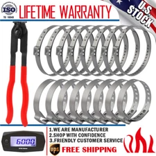 Universal Adjustable Auto Axle CV Boot Joint Crimp Clamps W/ Clamp Pliers Tool