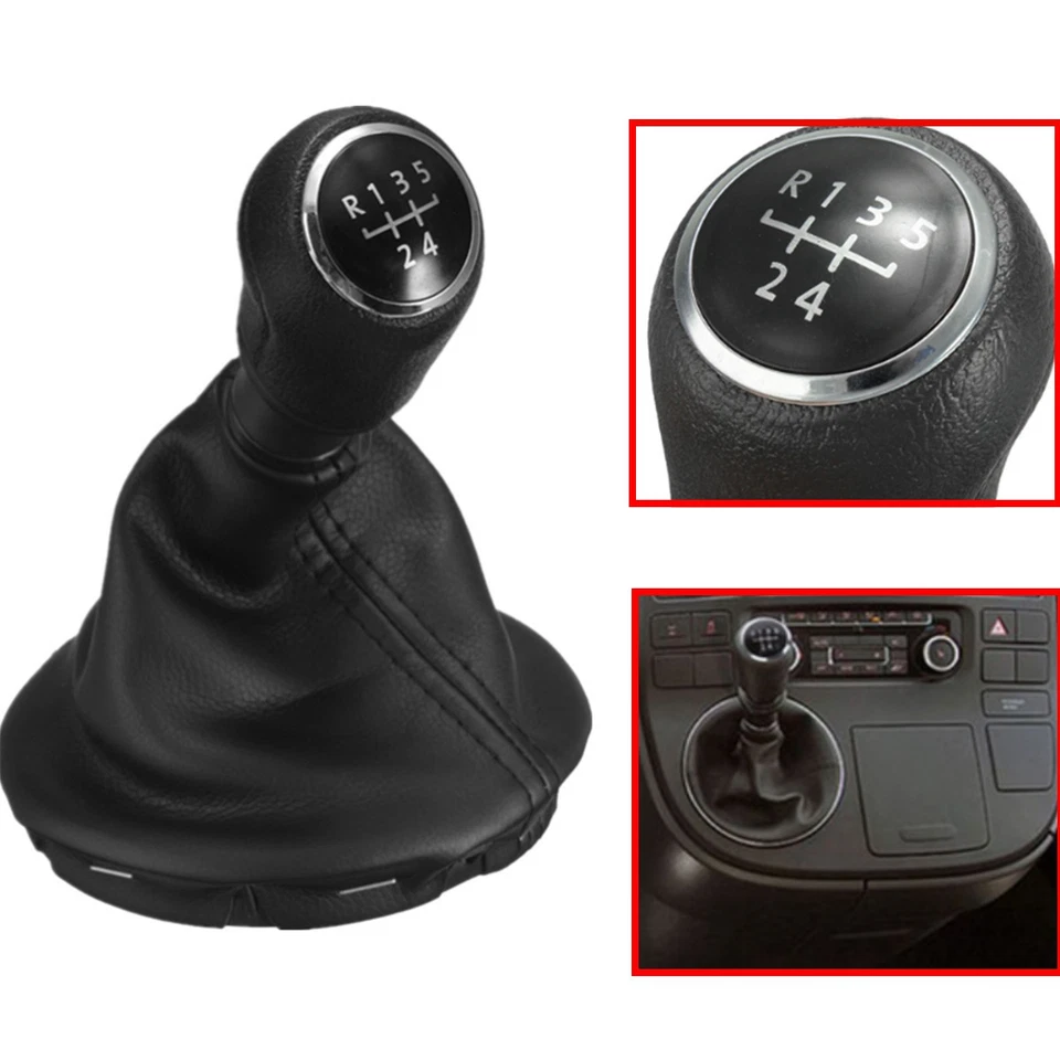 5 Speed Gear Stick Shift Knob & Gator For VW Volkswagen Transporter T5    ~` - Image 2 of 4